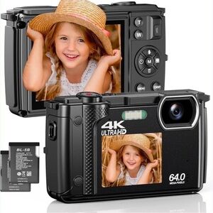 64MP Dual-Lens Vlogging Camera for Photography and Video 30FPS